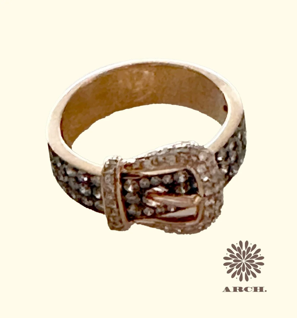 Vintage 14k Buckle Ring w/Diamonds