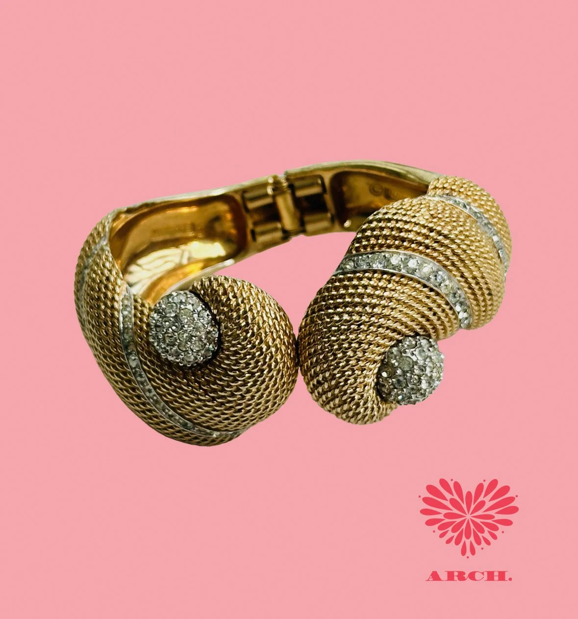 Vintage Boucher Gold & Rhinestone Bracelet