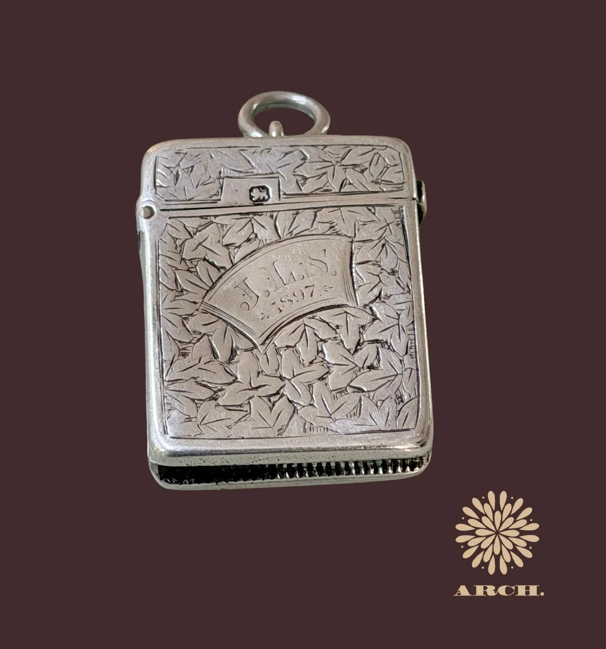 Antique Sterling Match Safe W/ Bail