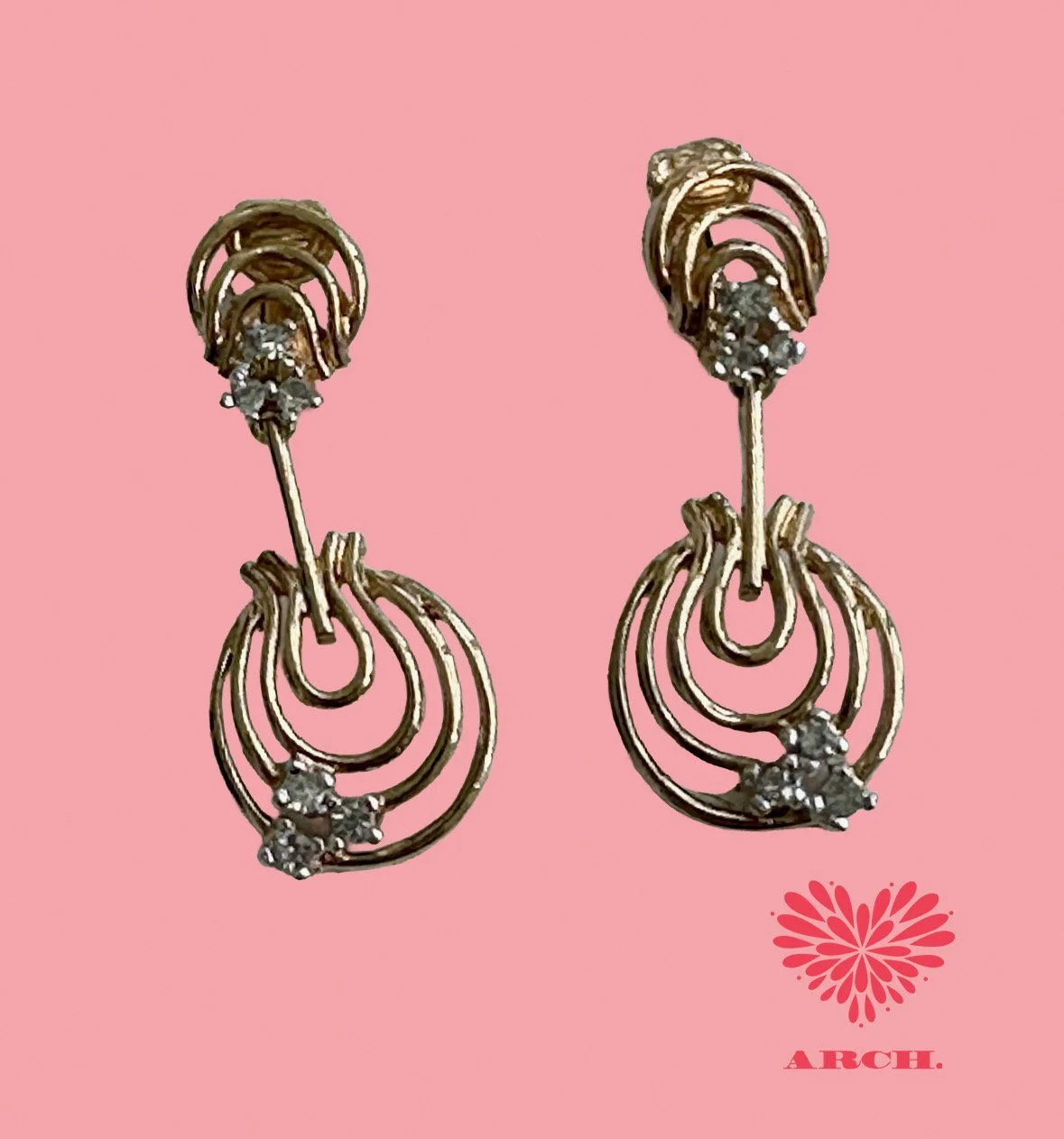 Vintage Small Graphic Earrings