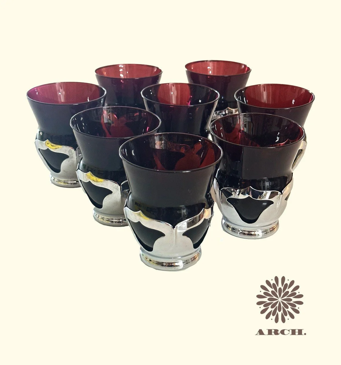 Deco Amethyst & Chrome Glasses