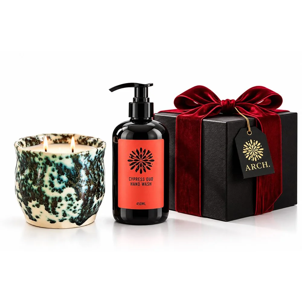 Cypress Oud Gift Set With Artisan Candle