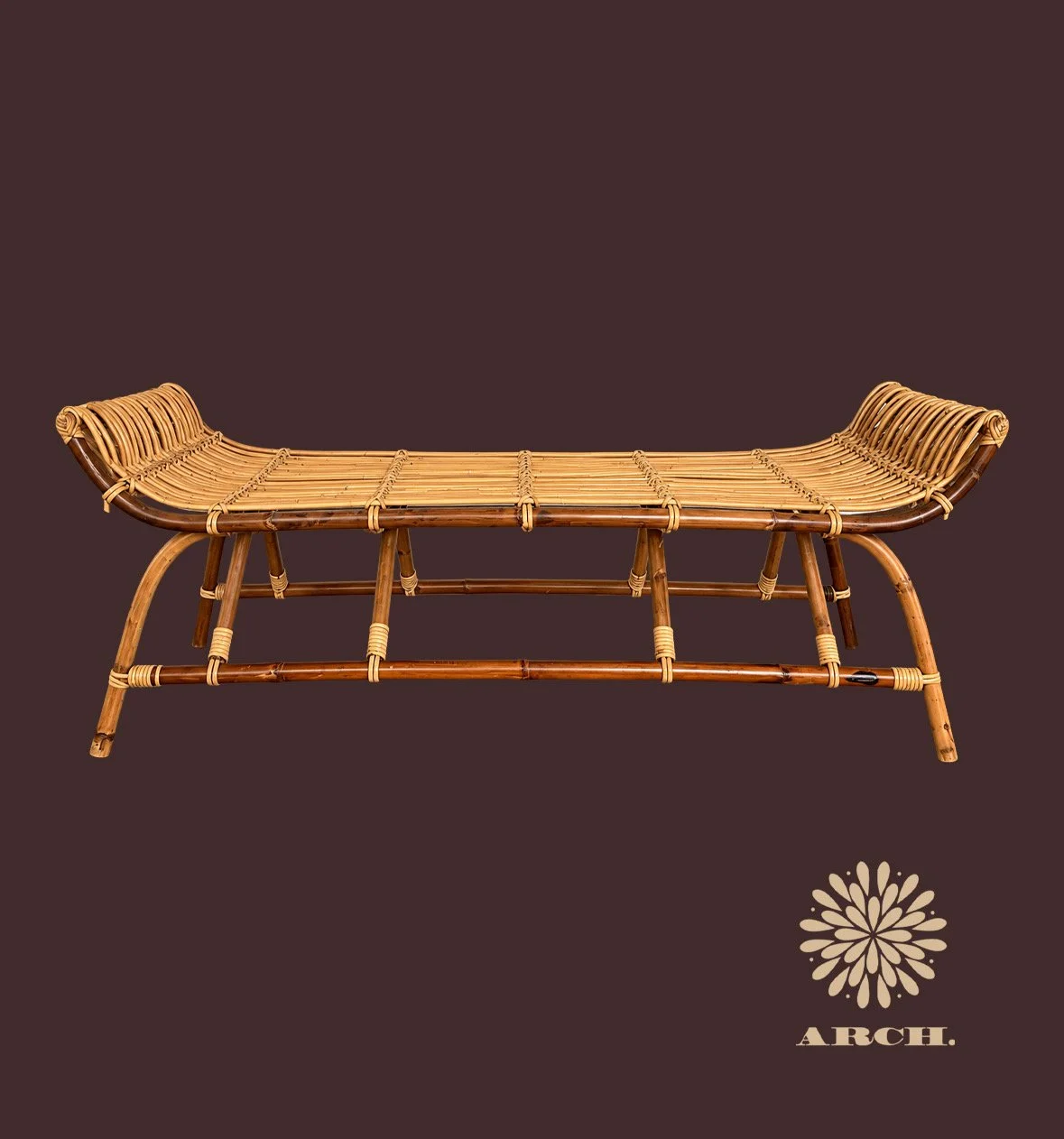 Vintage Rattan Bench