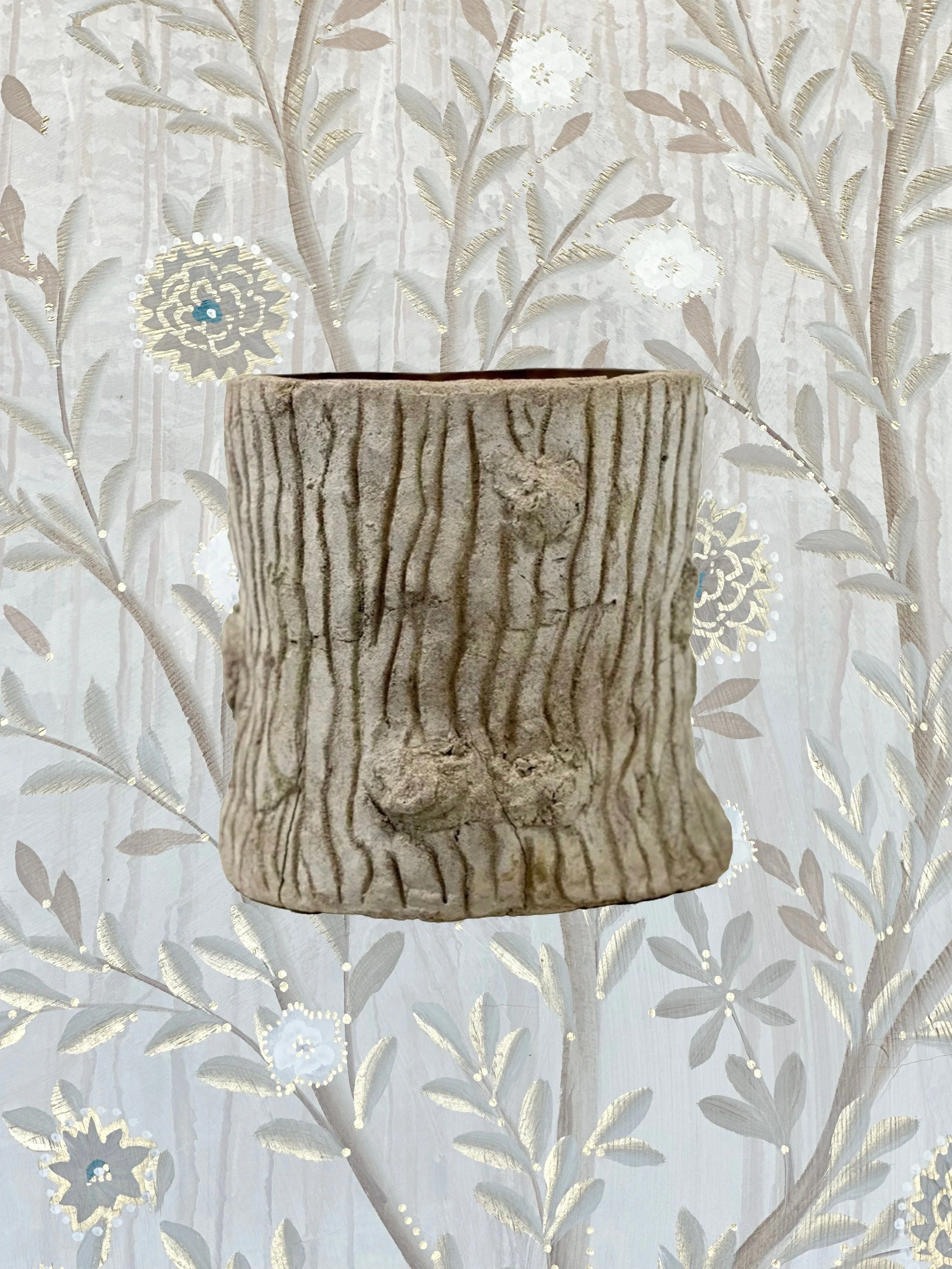 Vintage English Faux Bois Planter