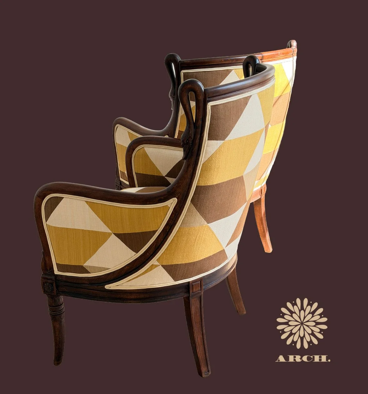 Vintage French Swan Motif Chairs