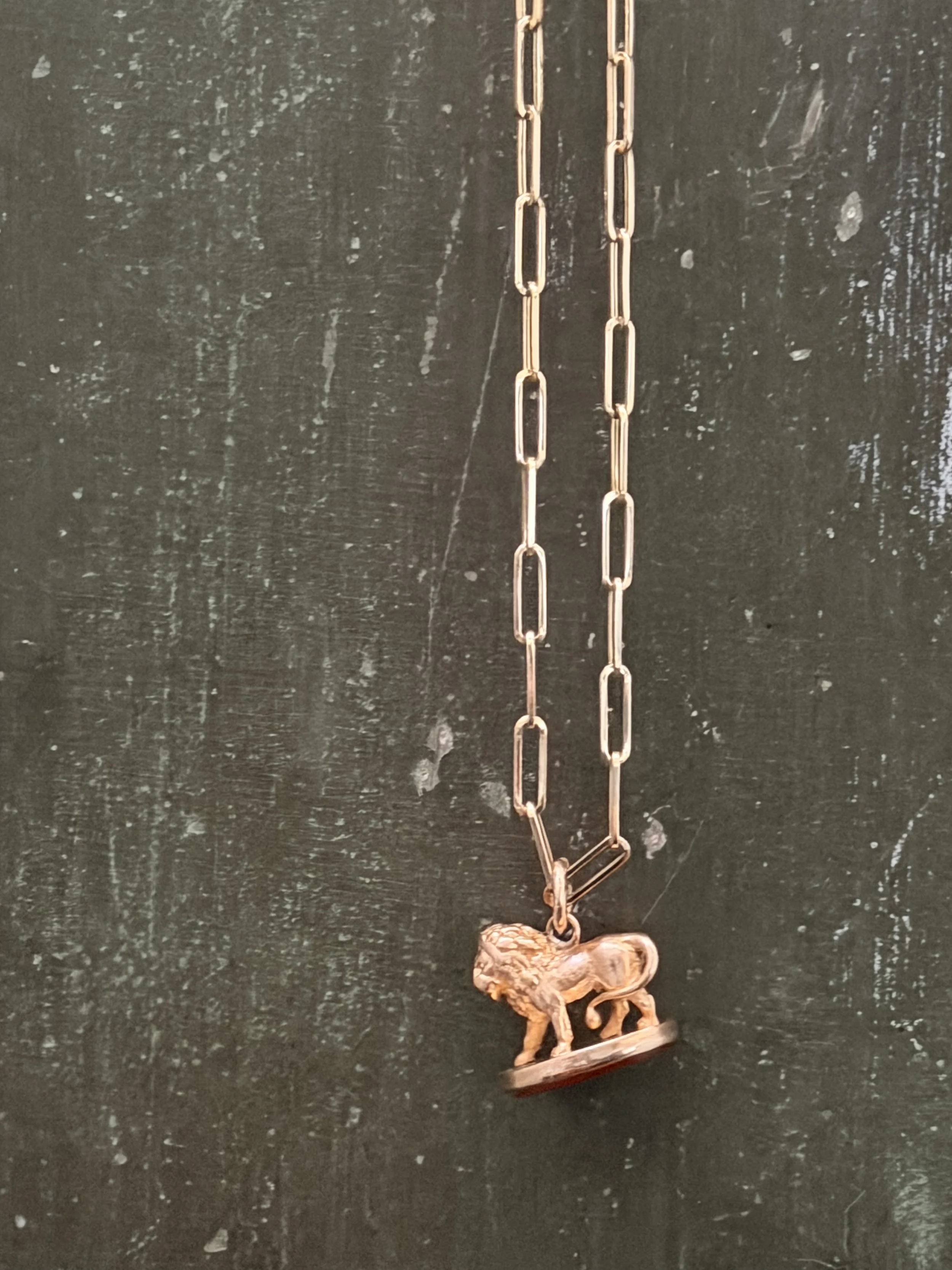 14k lion watch fob necklace.jpg
