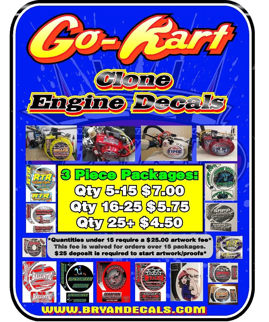 Go Kart/ Engine Decal Kits