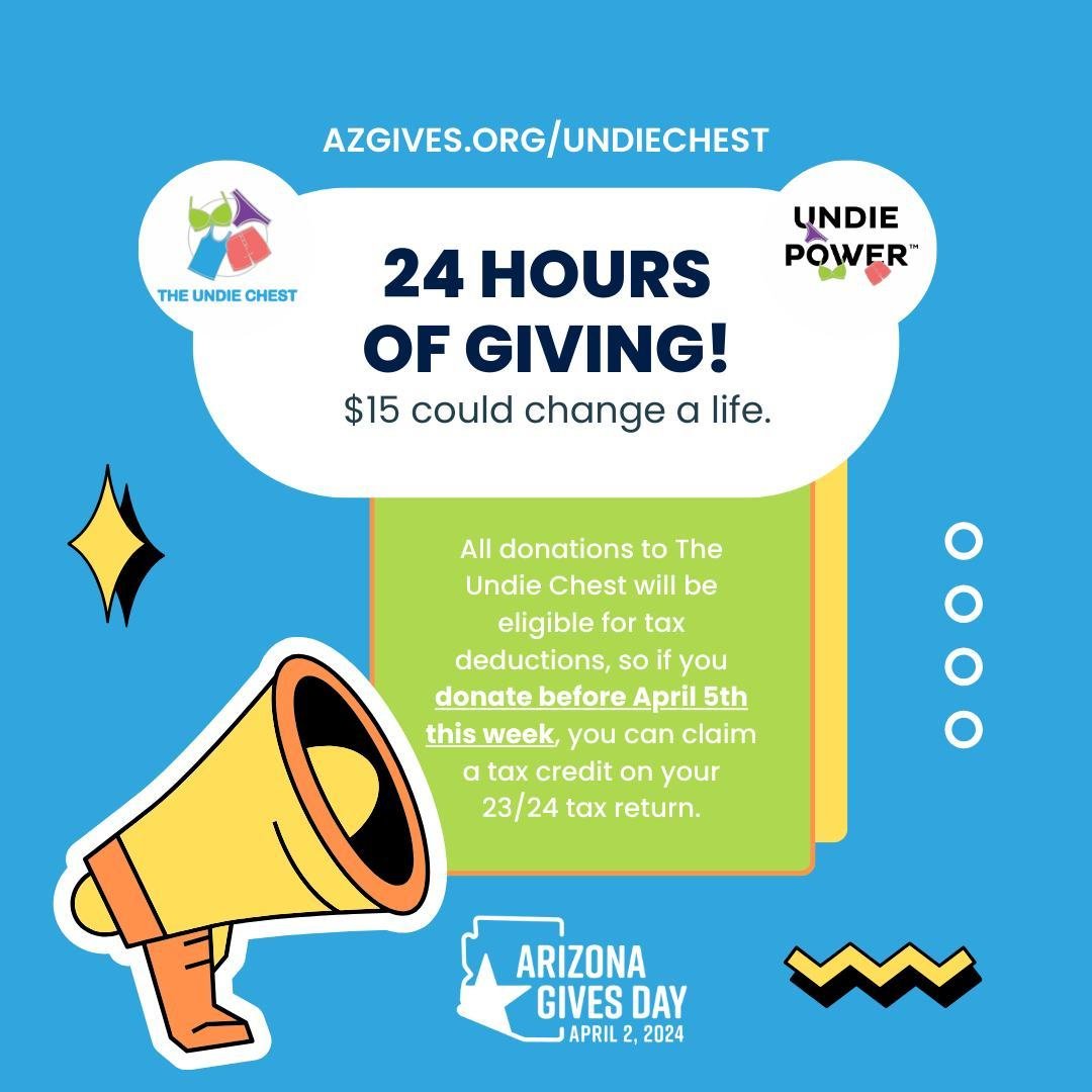 24 hours of giving starts now! ⏰🌟

Today marks @azgives Day, which is dedicated to giving to incredible nonprofits in Arizona.🎗🌵

Many Arizona nonprofits are providing services at pandemic levels, yet individual giving fell 13.4 percent last year 