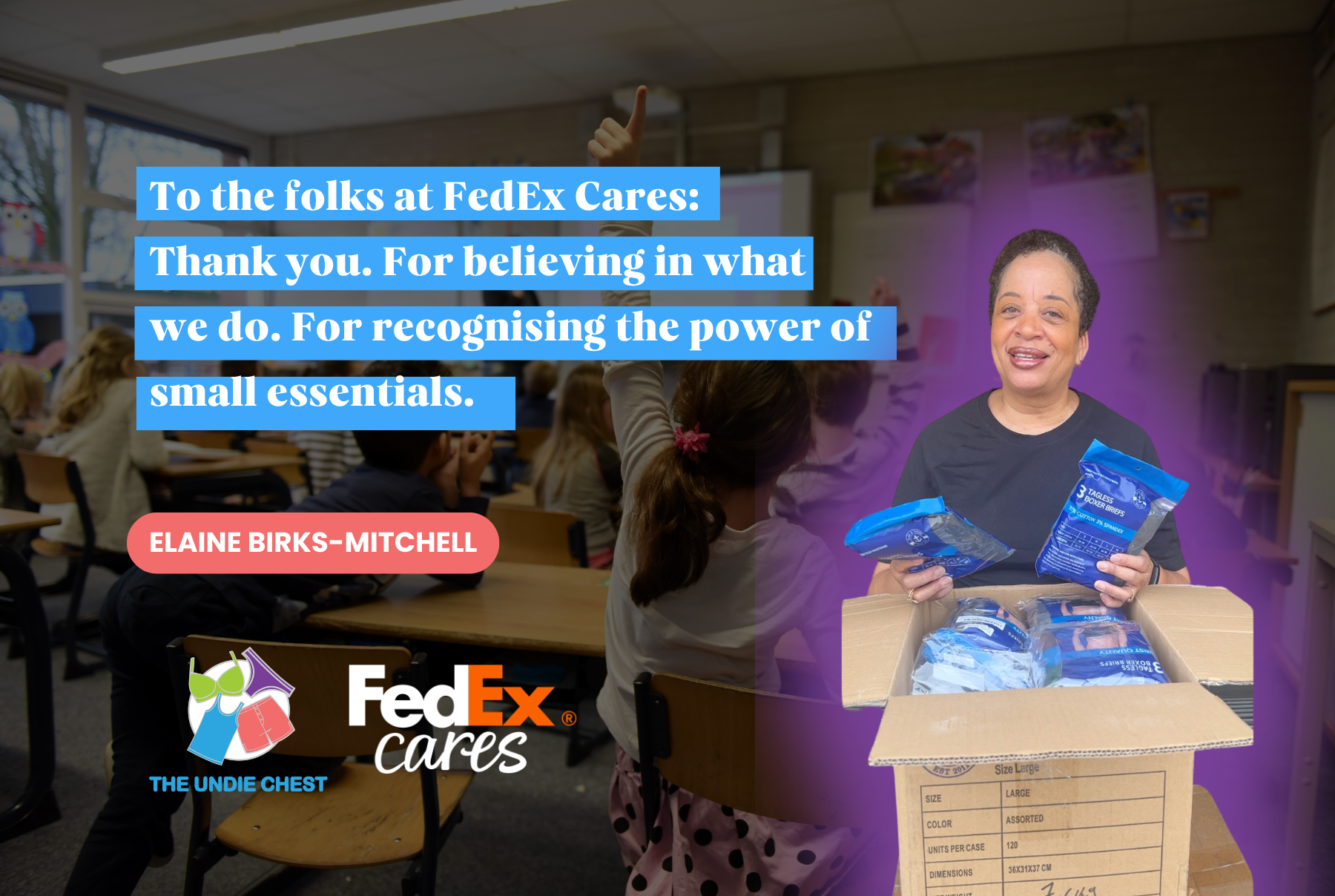 FedEx Cares Awards The Undie Chest $2,500 for the Second Year in a Row