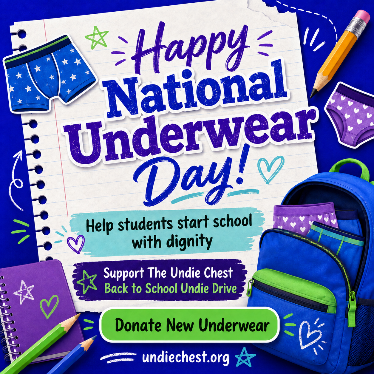 National Underwear Day Is a Great Reminder That Students Need More Than School Supplies