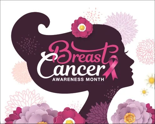 Breast Cancer Awareness Month graphic honoring strength, dignity, and support for breast cancer survivors.