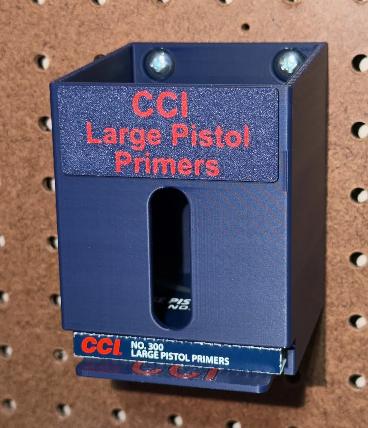 CCI Large Pistol Primer Pack Organizer holding one CCI Large Pistol primer pack.