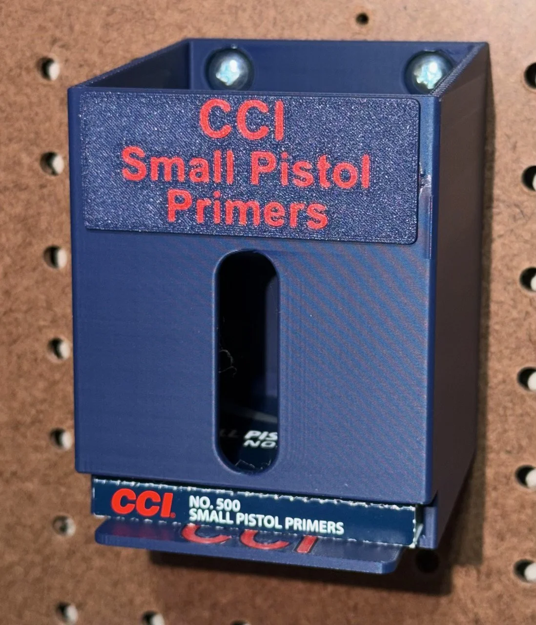 CCI Small Pistol Primer Pack Organizer holding CCI Small Pistol primer packs.