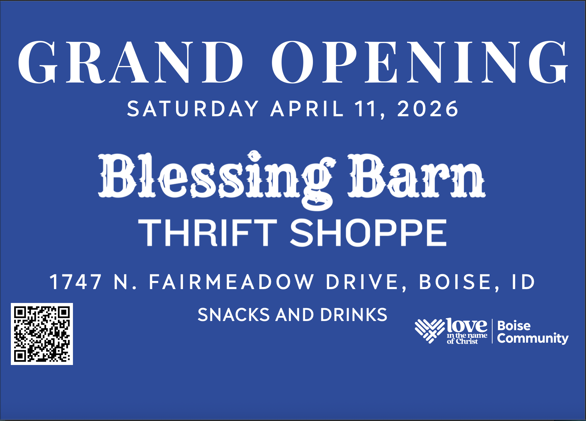 BLESSING BARN &amp; THRIFT SHOPPE open house at Boise Love inc