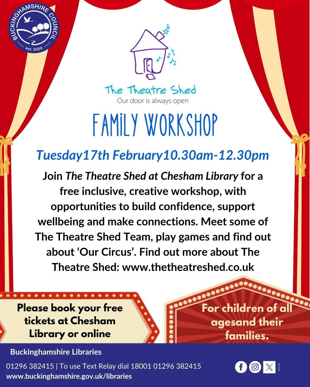 Join us at Chesham Library on Tuesday 17th February, 10:30am&ndash;12:30pm for a fun workshop open to all ages! 🎨✨