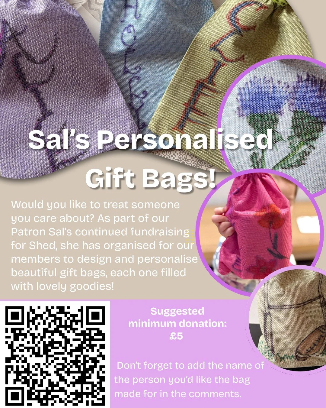 ✨ We&rsquo;re so excited to launch Sal&rsquo;s beautiful personalised goodie bags! ✨

We wanted to share a heartwarming fundraising update that truly reflects what Shed is all about&mdash;our wonderful supporters and reaching out into the wider commu
