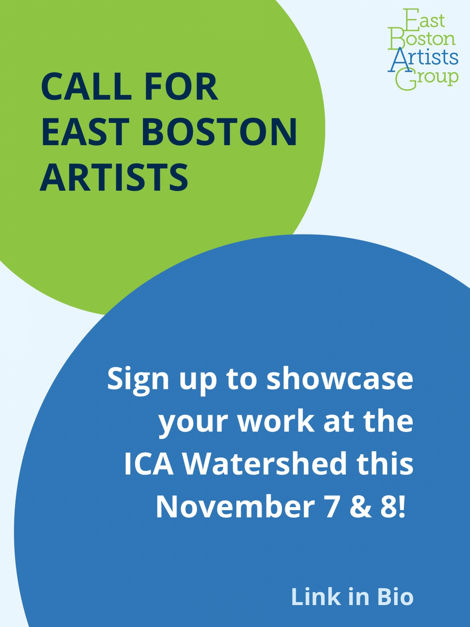 📣 CALL FOR ARTISTS: Harboring Creativity 2026!

East Boston Artists Group is excited to return to the ICA Watershed for another year of Harboring Creativity! 🎨

Following the incredible energy and community of last year&rsquo;s event, we&rsquo;re i