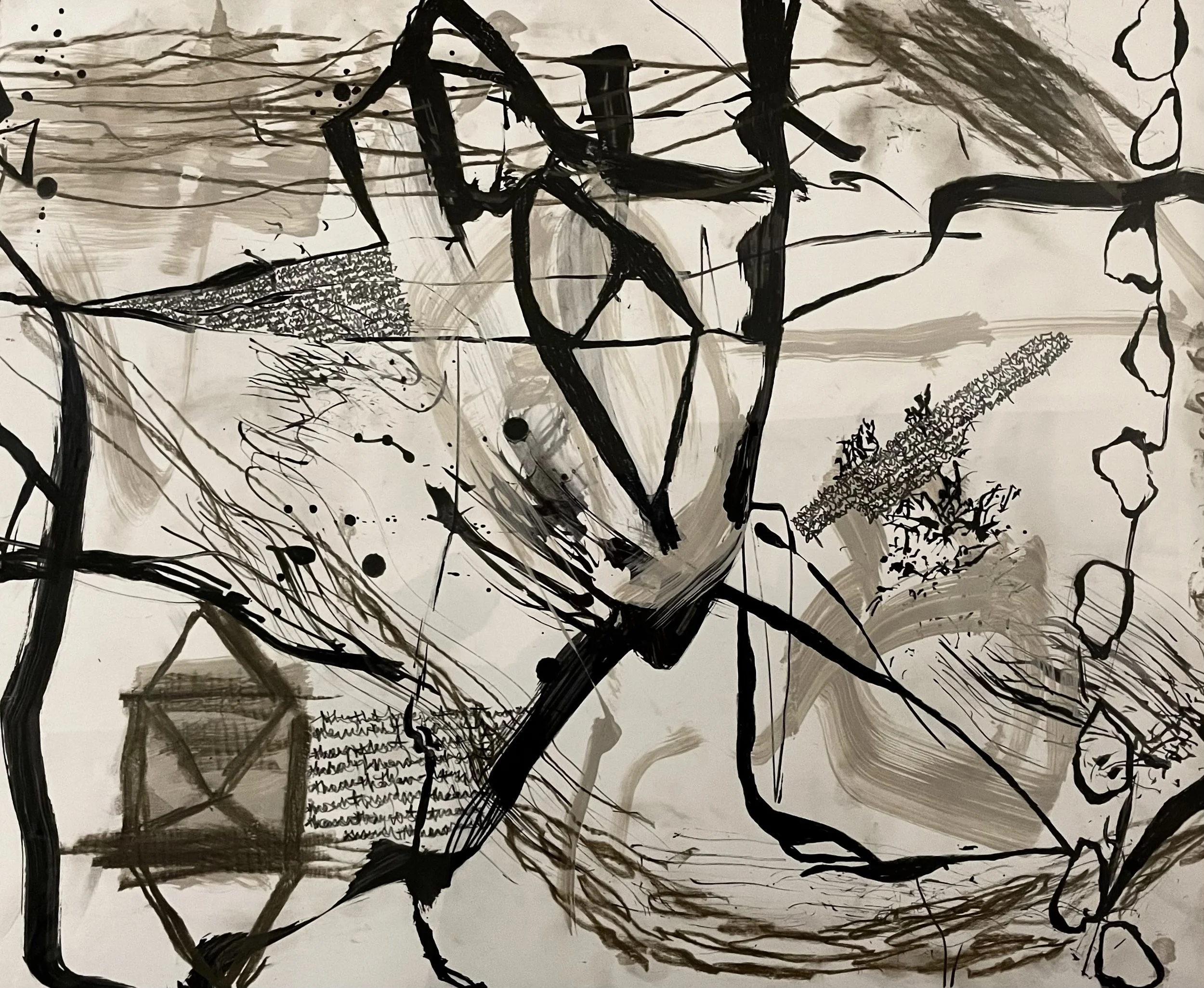 Intertidal, ink, graphite and acrylic on paper, 20”x24”