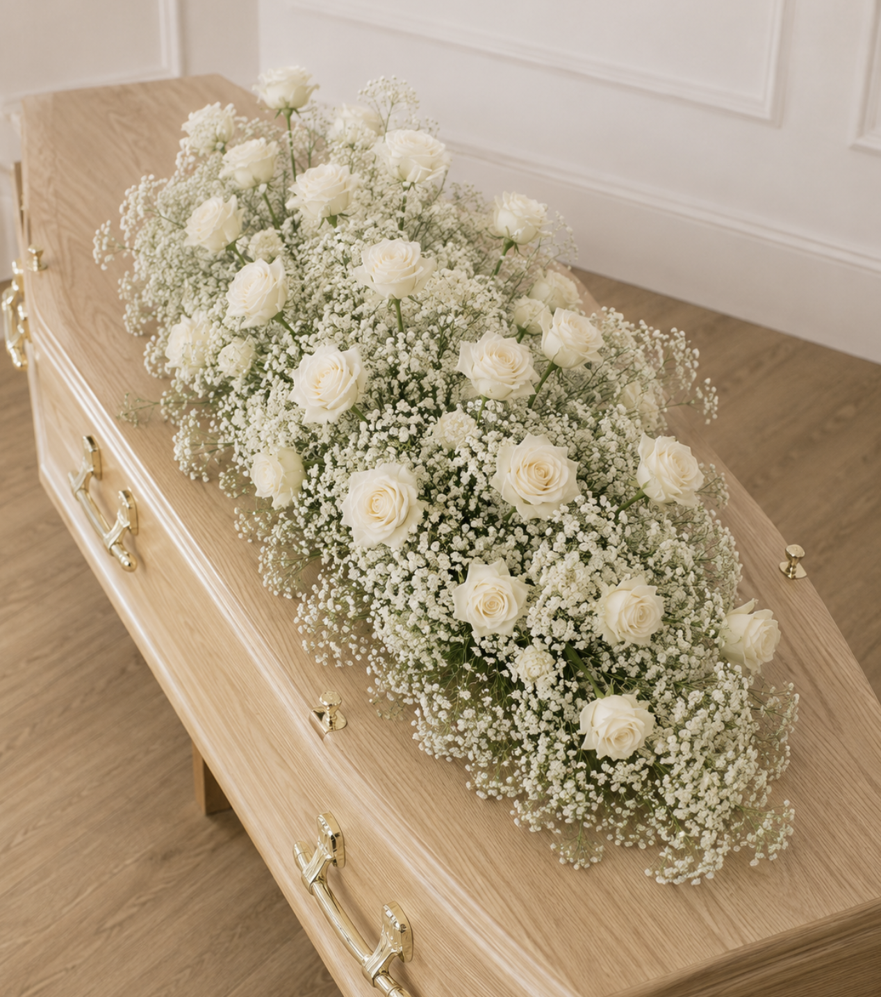Ivory Cloud Coffin Spray