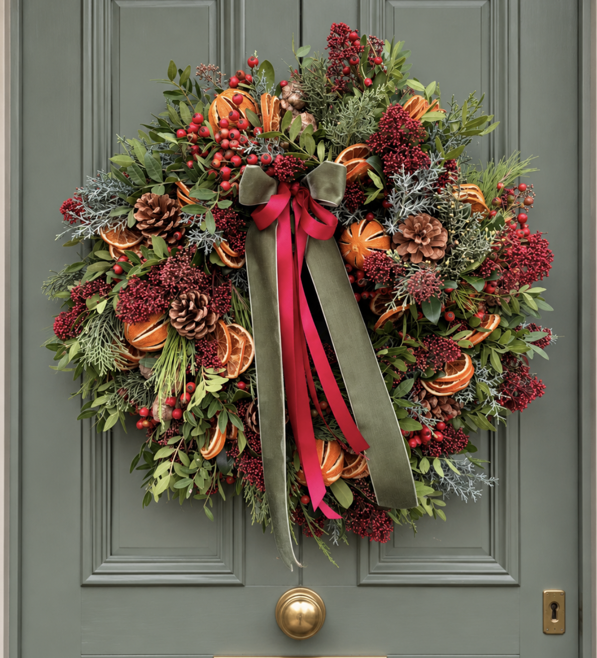 The Christmas Classic – Luxury Red Door Wreath