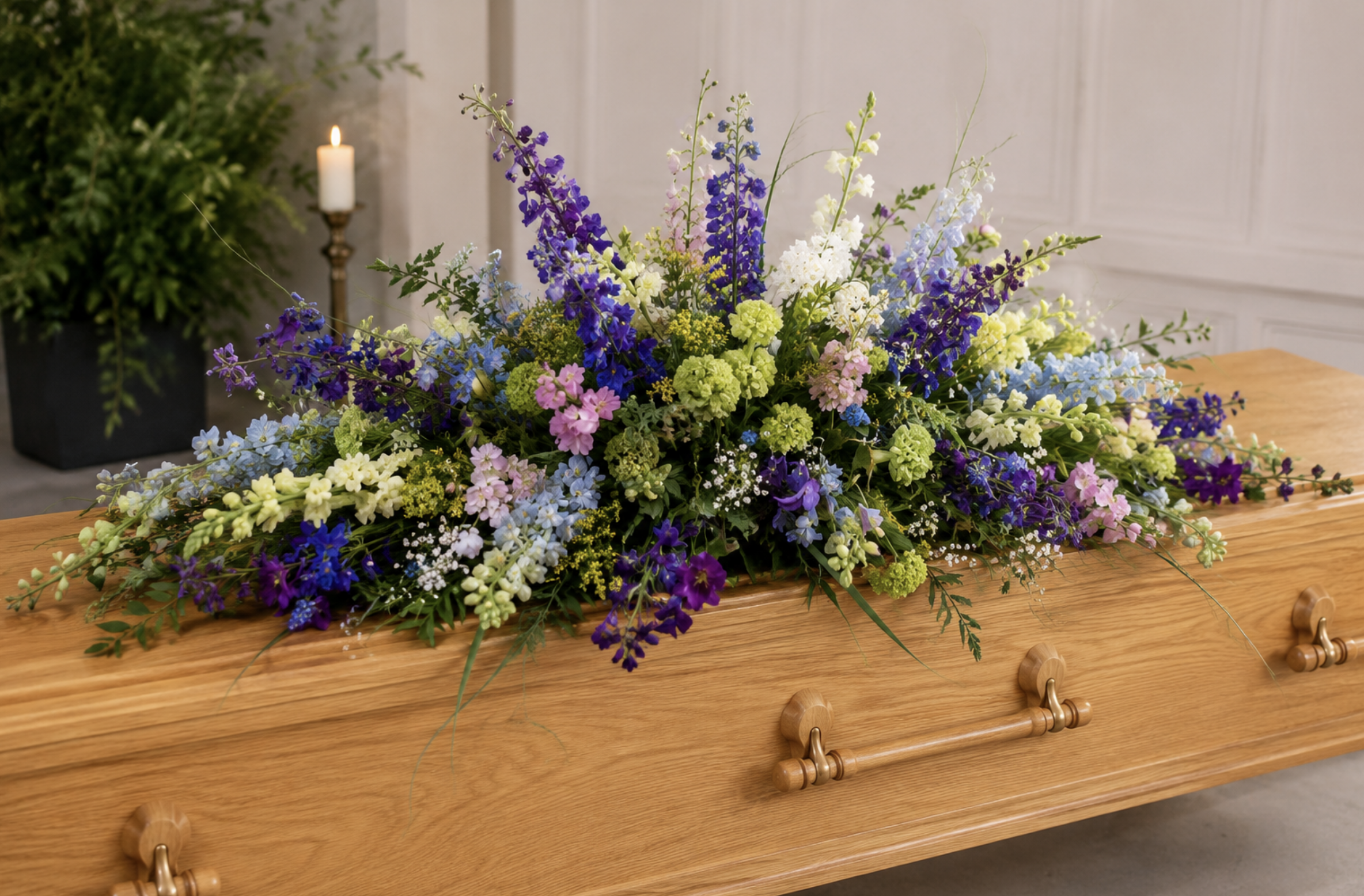 Blue & Purple Meadow Coffin Spray