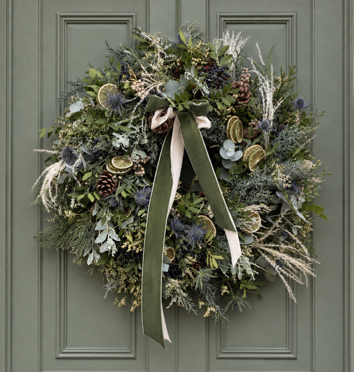 Frosted Evergreen- Christmas Door Wreath