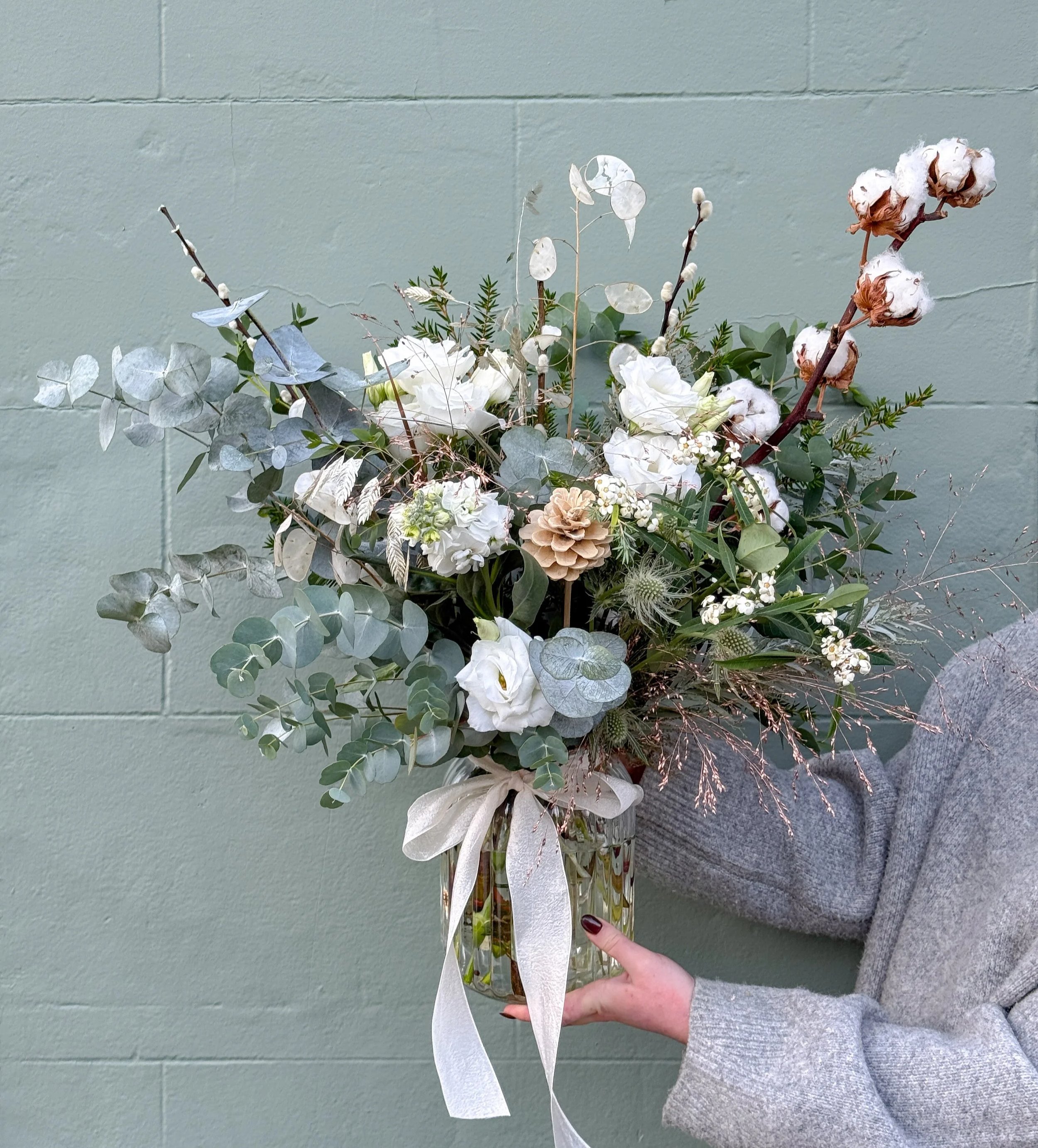 Winter Whites Vase of Blooms