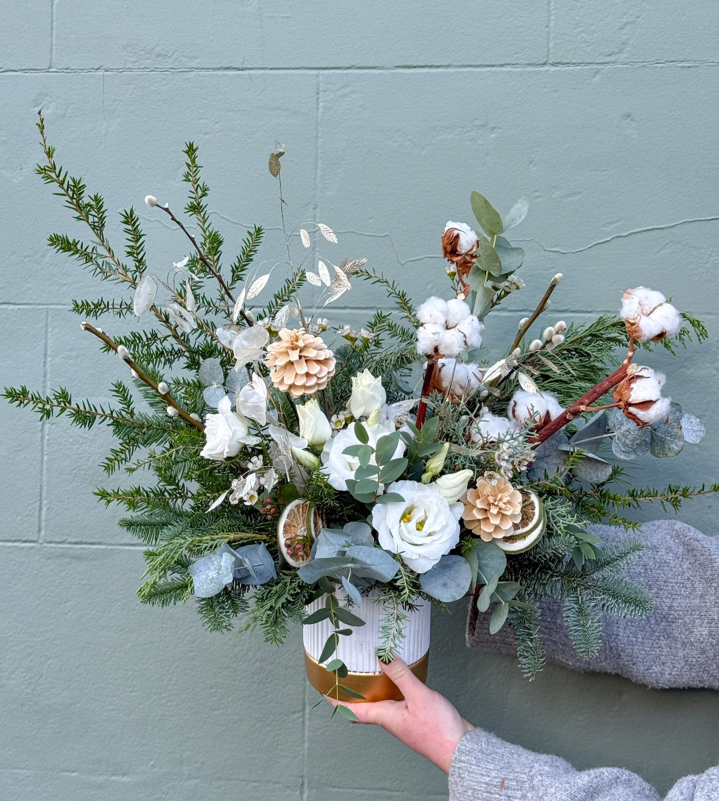 Winter Wonderland Floral pot
