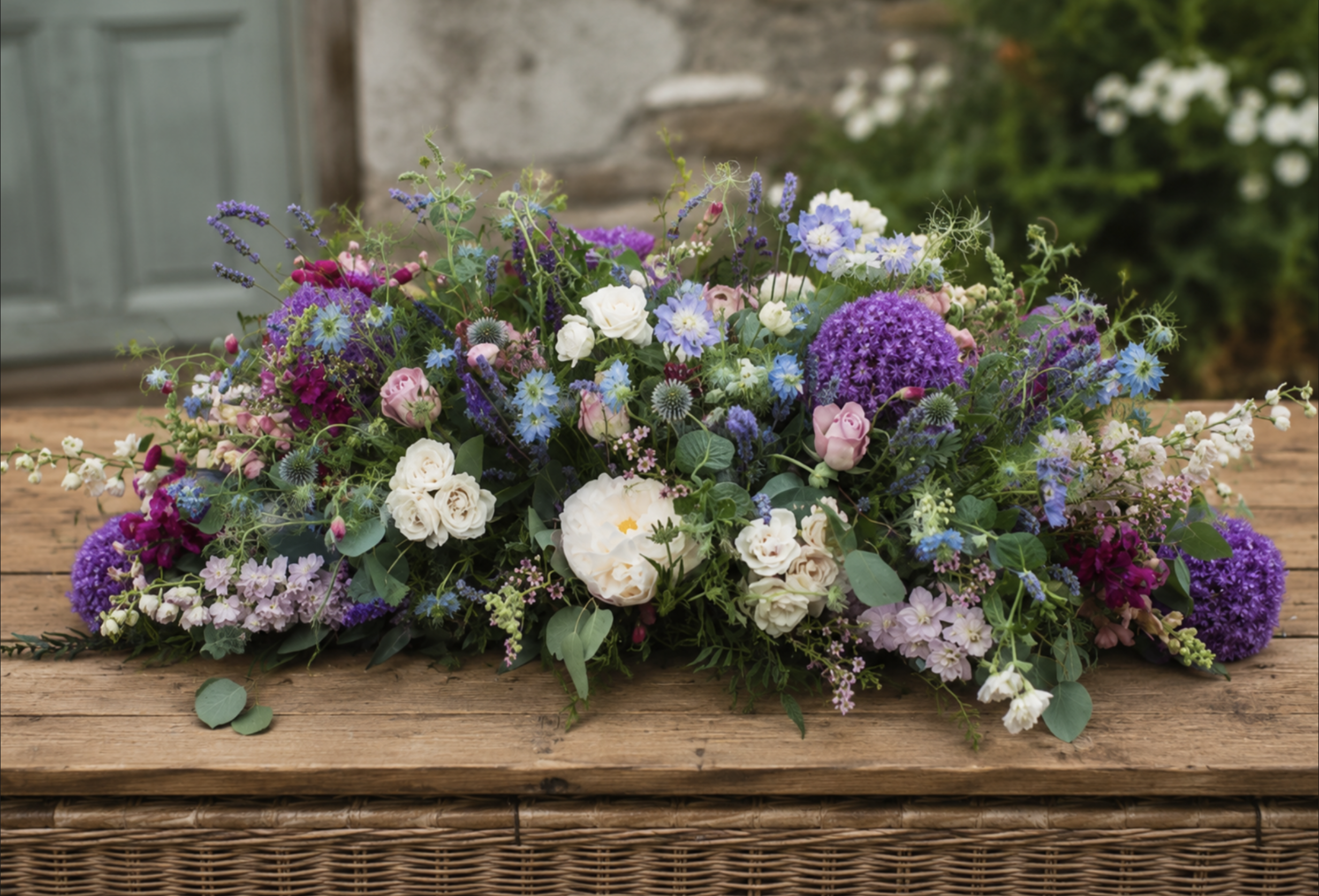 Scottish Cottage Garden Coffin Spray