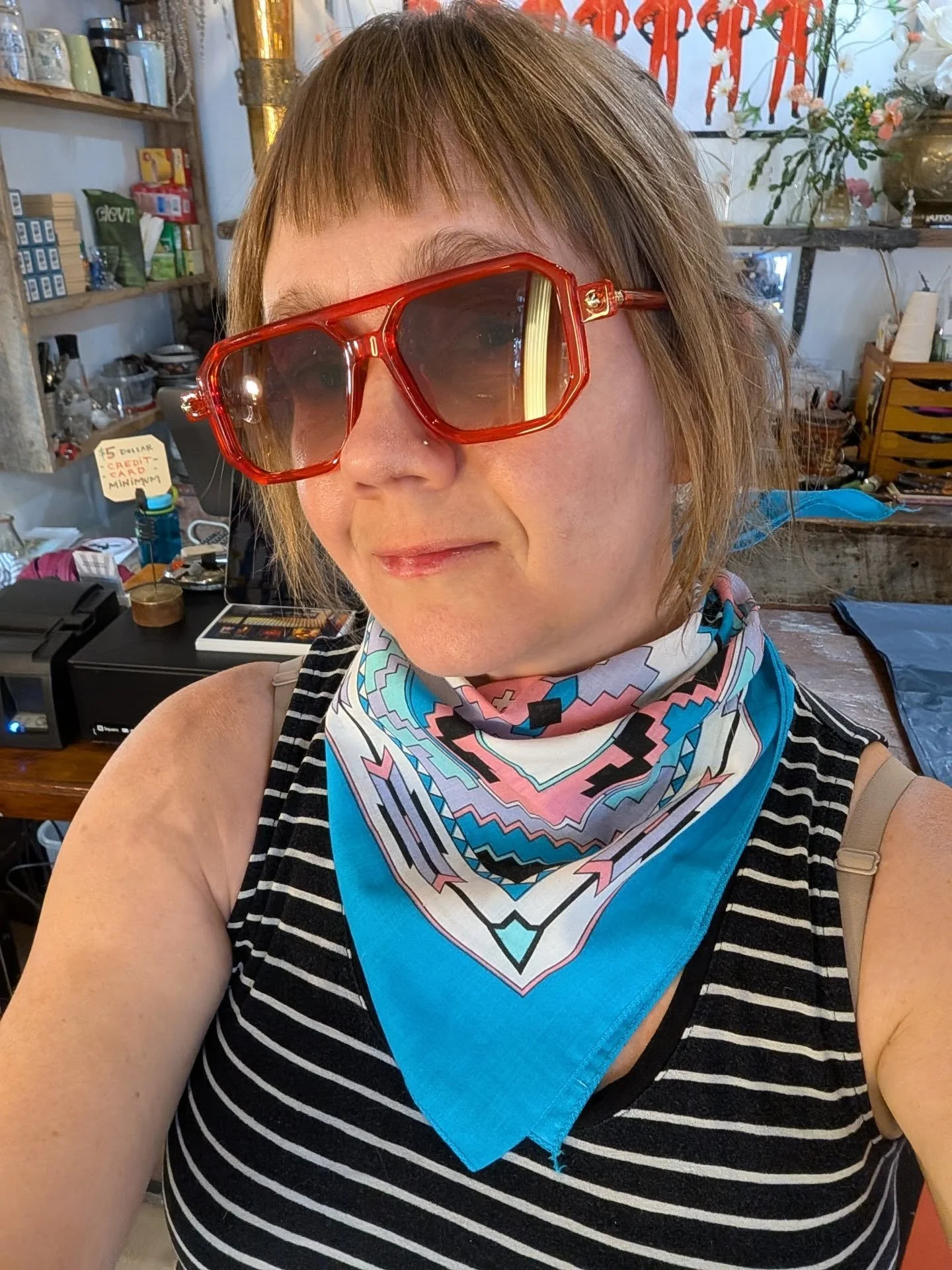 Heyo! It's sun season and we are smiling about that 😁😎 

We will be bringing you a great collection of fun vintage dead stock sunglasses in the week to come. Plus! A few great vintage cotton bandanas to boot.

Come see us and let's high five the be