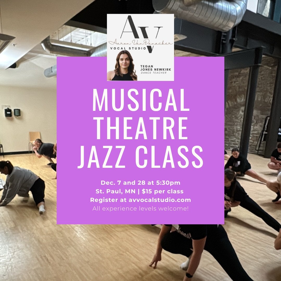 There is no one better to teach Musical Theatre Jazz than Tegan! 🤩 Join her on December 7 and 28 at 5:30pm in St. Paul for these incredibly fun and beneficial MT Jazz classes. 💃 Register at avvocalstudio.com

This Musical Theater Jazz class offers 