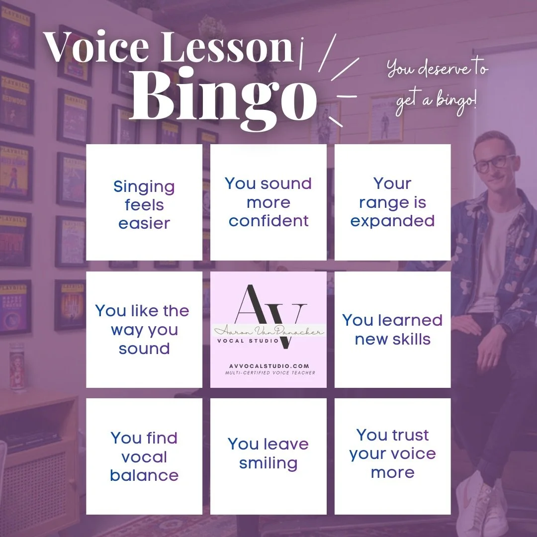 Do you have a bingo? A coverall, even?! ✨You deserve to feel and sound amazing from your voice lessons! I make sure my clients have the resources they need to leave their lessons feeling like a winner from their coverall bingo! 💕 Curious how you can