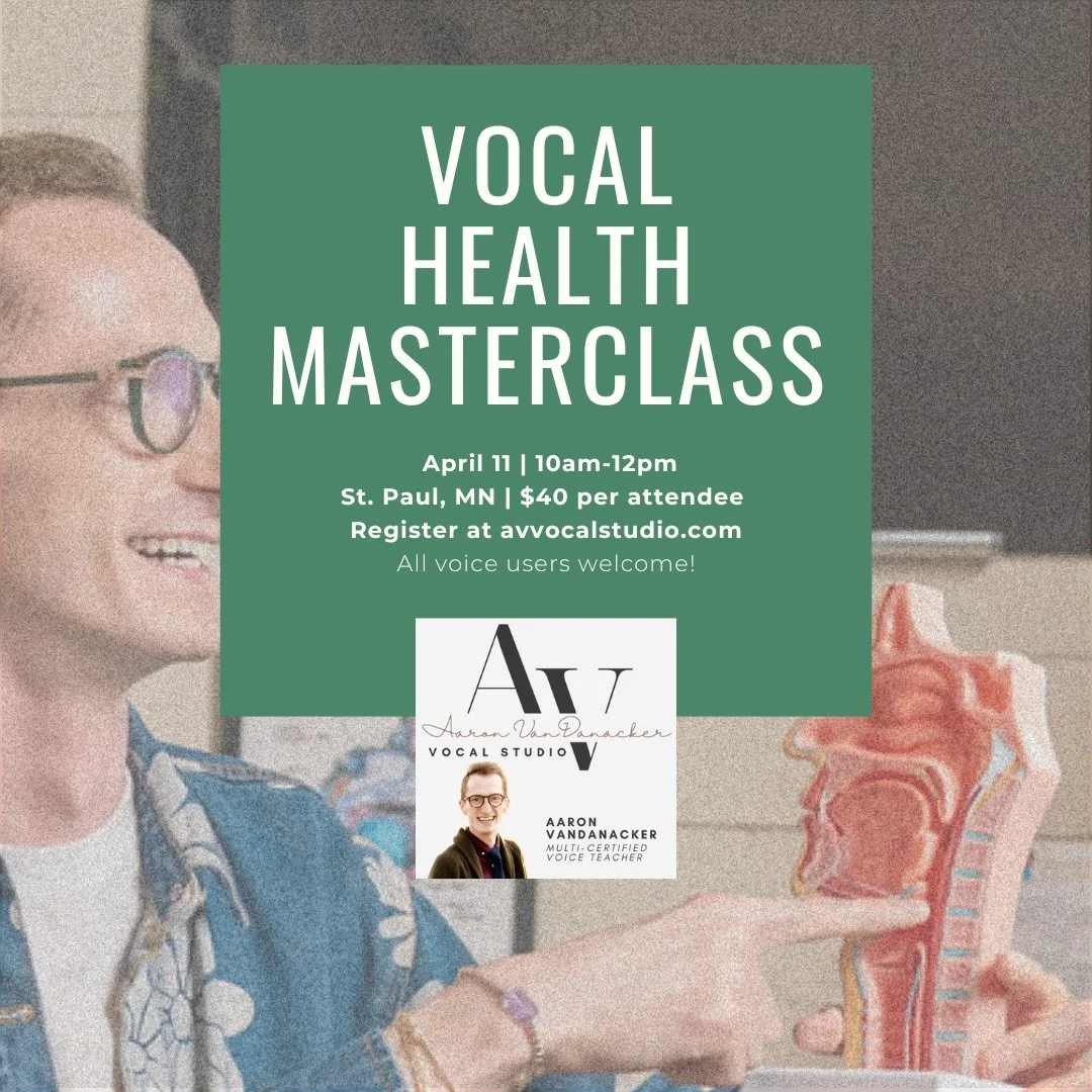 ✨NEW MASTERCLASS DROP!✨

📍St. Paul, MN
🗓️ Saturday, April 11
⏰ 10am-12pm
✨ $40 per attendee 

Register at avvocalstudio.com

🙌 This is far and away my favorite masterclass to teach! It&rsquo;s also the one that takes me the most time to prepare be