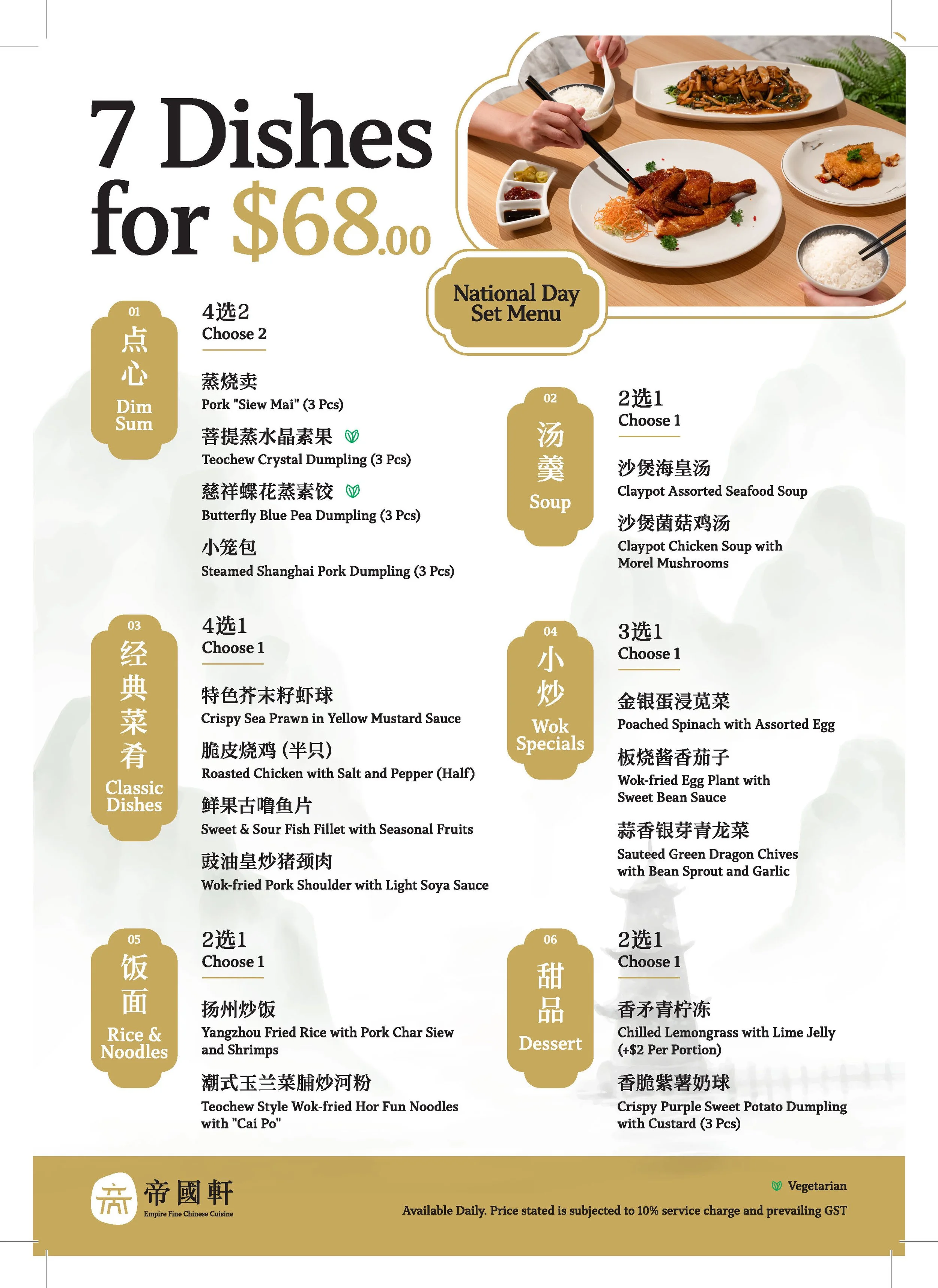 Empire 7 Dishes for $68