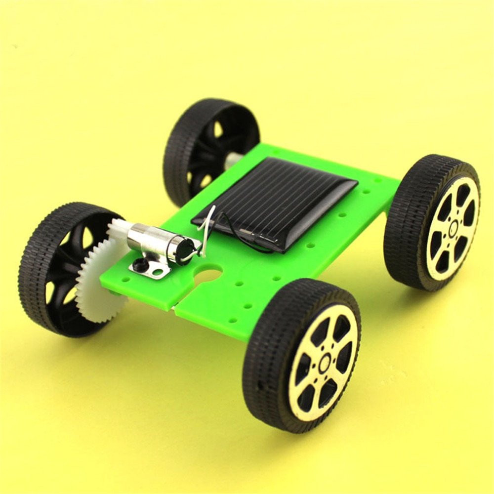 1 Set Mini Solar Powered Toy Diy Car Kit Children