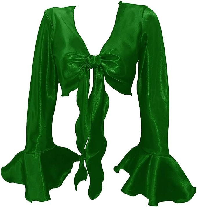 The Shai Bell Sleeve Wrists Blouse (Kew Green)