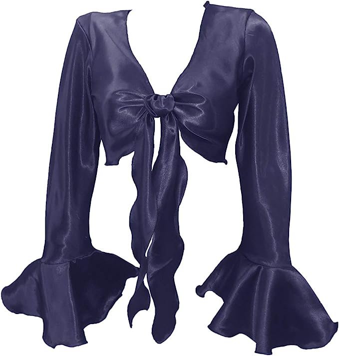 The Koi Bell Sleeve Wrists Blouse (Haute Navy)