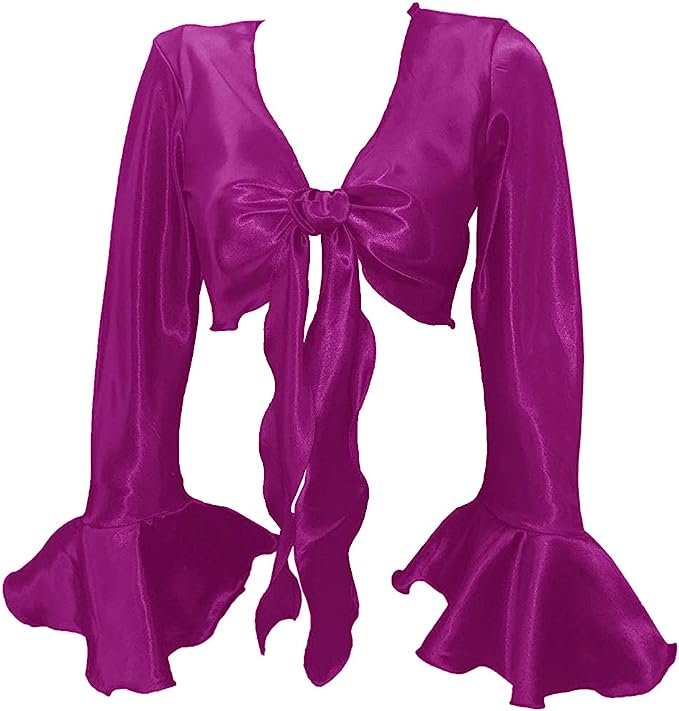 The Halle Bell Sleeve Wrists Blouse (Pink Wine)