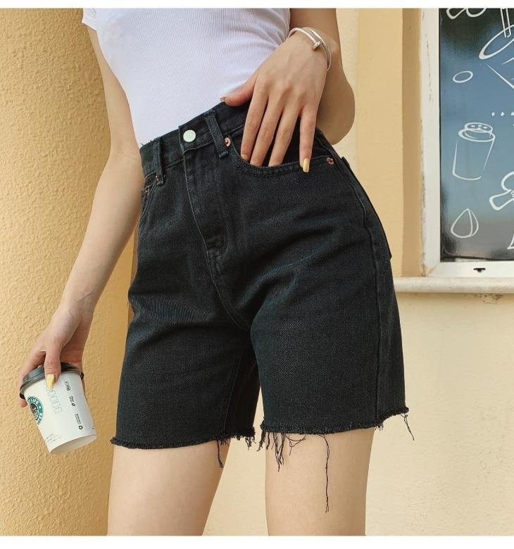 High Waist Slim Denim Shorts Bermuda Plus Size Woman New Fashion