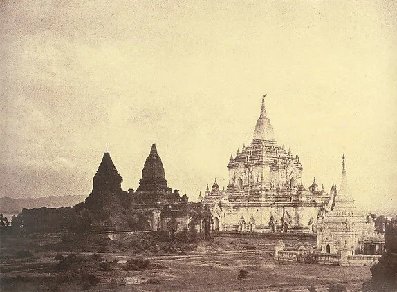 Linnaeus Tripe (British, Devonport (Plymouth Dock) 1822–1902 Devonport)Pugahm Myo. Gauda-palen Pagoda., 1855Lightly albumenized Salted paper print; image: 25.3 × 34.2 cm (9 15/16 × 13 7/16 in.) page size: 45.6 × 58 cm (17 15/16 × 22 13/16 in.)The Me