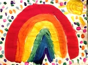 Child therapy rainbow painting