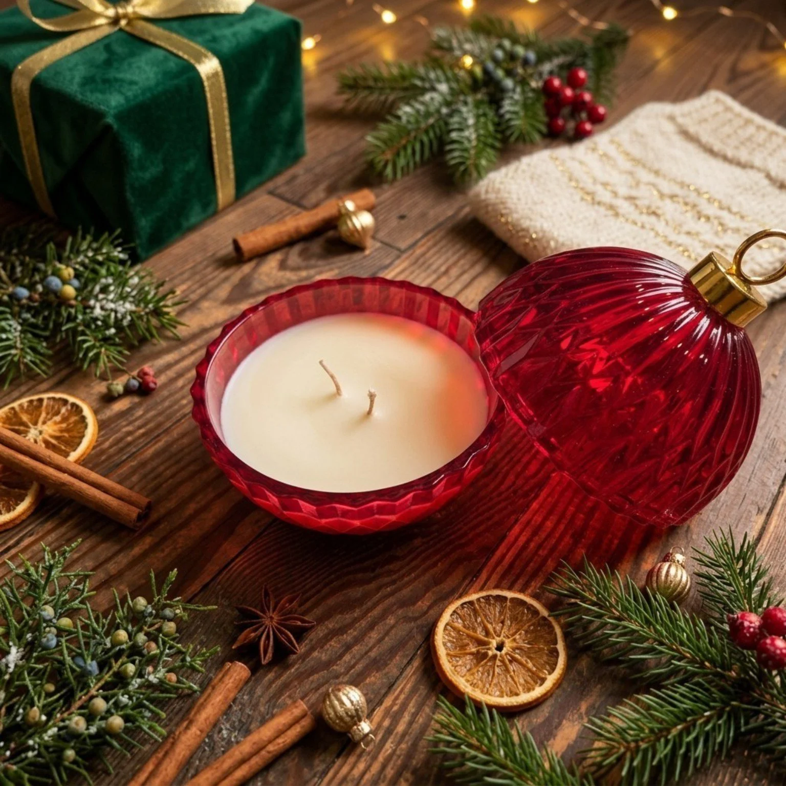 Holiday Glow Ornament Candle