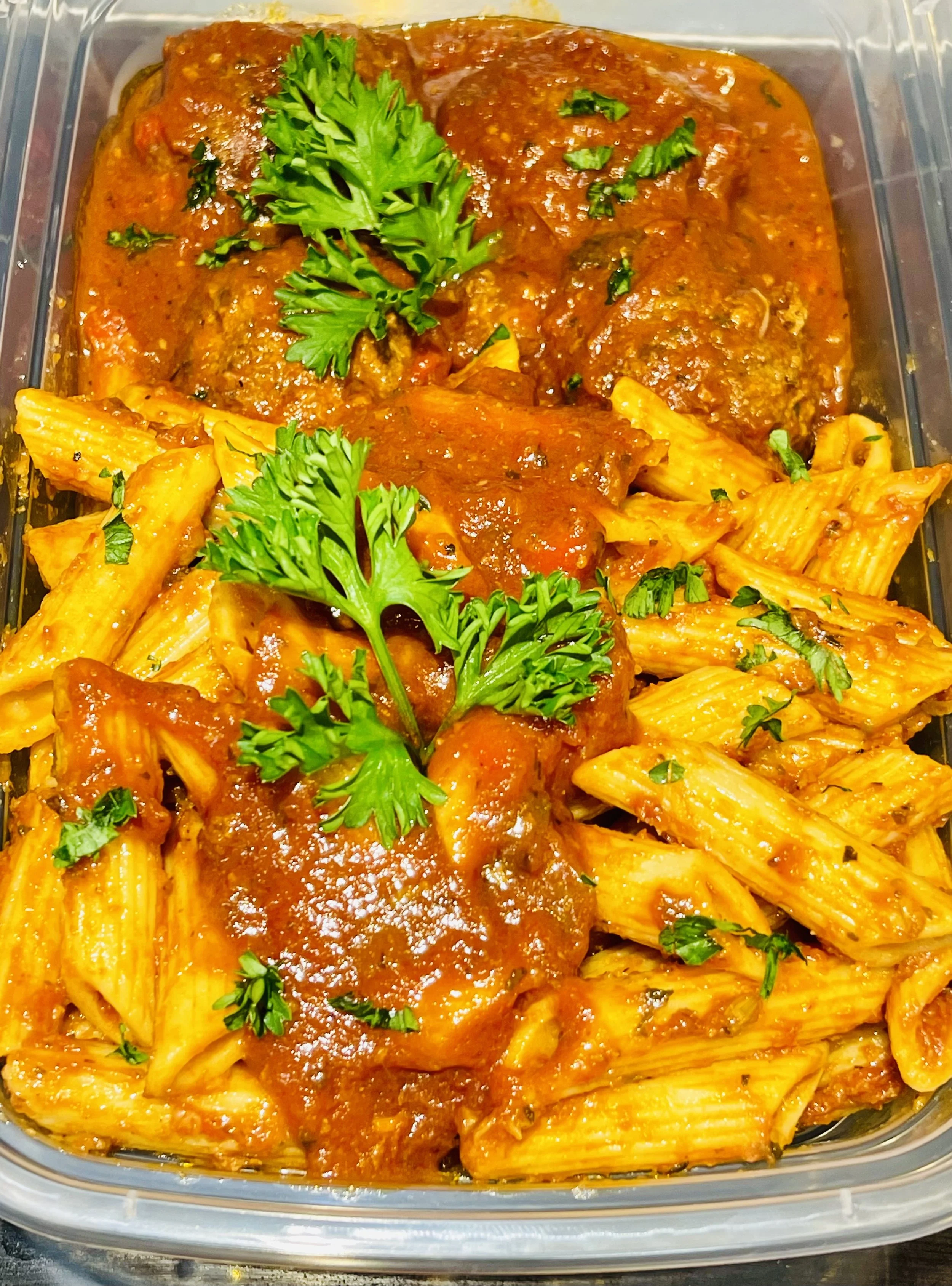Penne and Meatballs