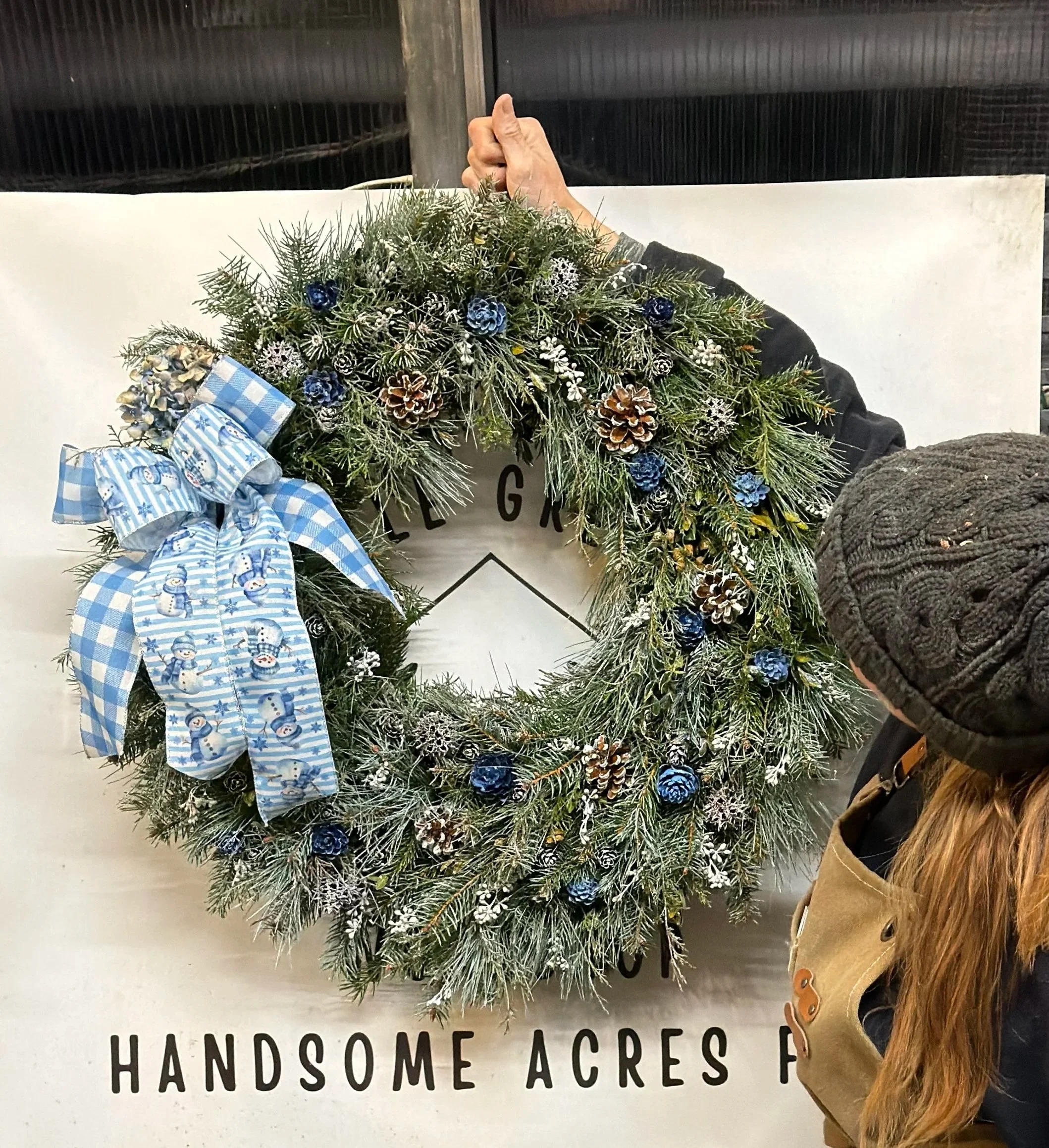 Fresh Pine Wreath Workshop. 
Tuition includes all tax/materials/instruction
*Large 18" $75 
*Med 14" $60
*Small 10" $50
Crafters have full style and theme control for a customized masterpiece! Pine is harvested the day before your workshop, soaked & 