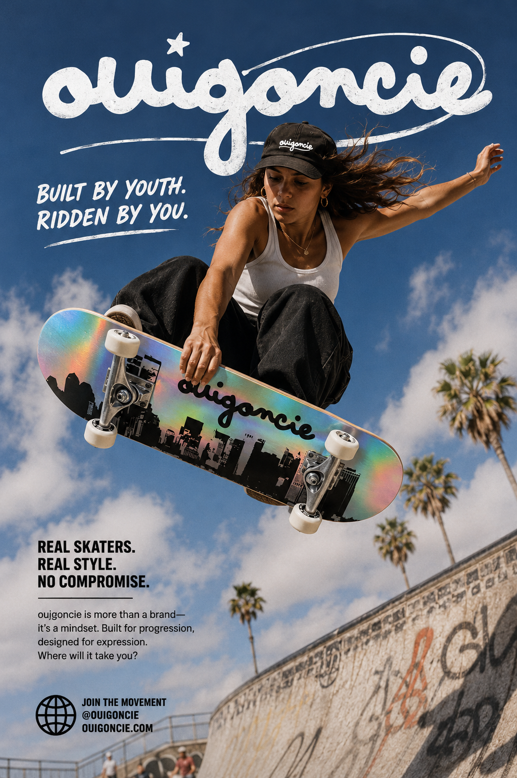ouigoncie x Boardpusher Exclusive - NYC Skyfoil Skateboard