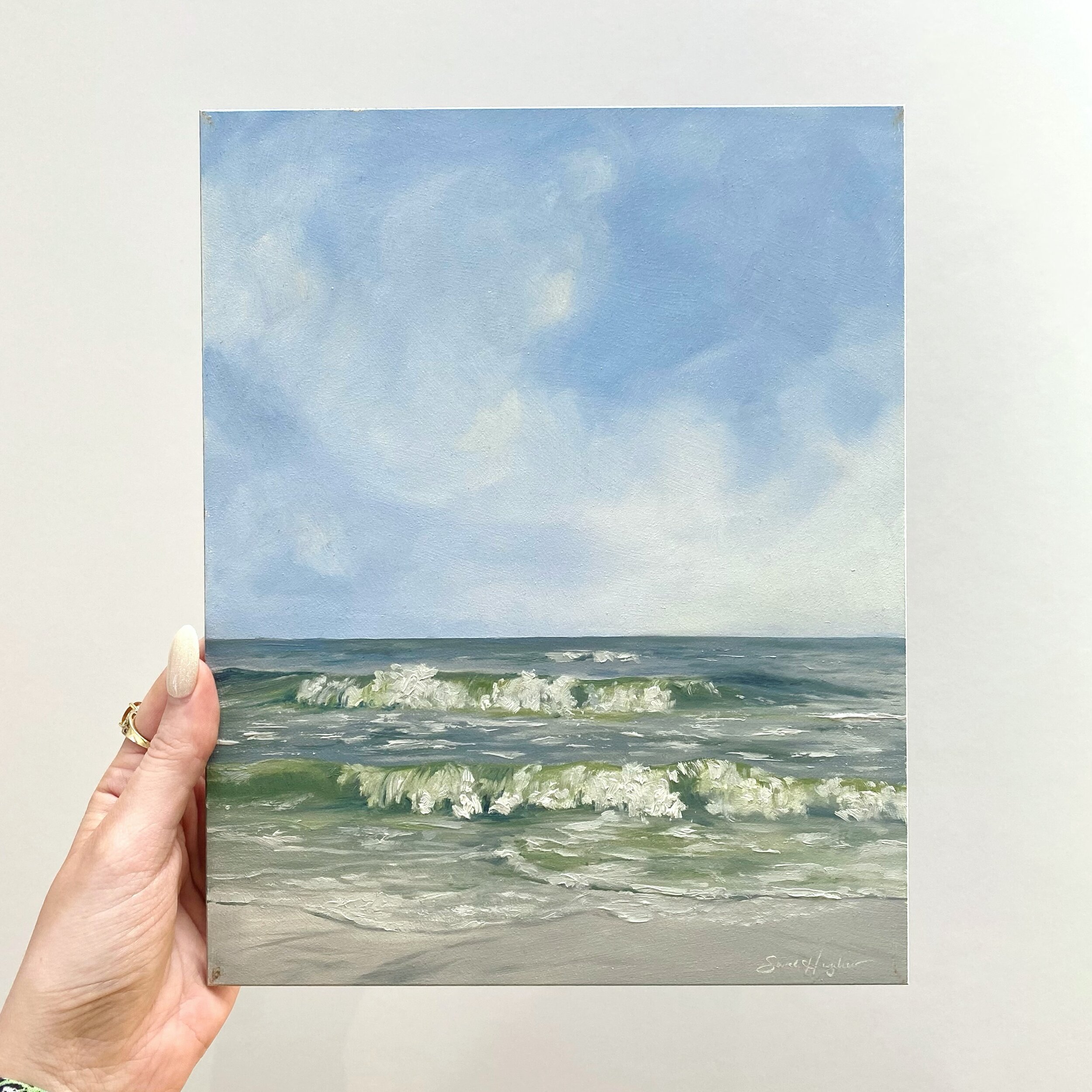 Wishing it was summer already? Us too! 🙌This @sarahhughes_art piece captures the waves perfectly! 🌊

#painting #artwork #woodpanel #artist #painted #artgallery #localgallery #localart #gainesville #gainesvilleart #frameshop #framing #customframing 