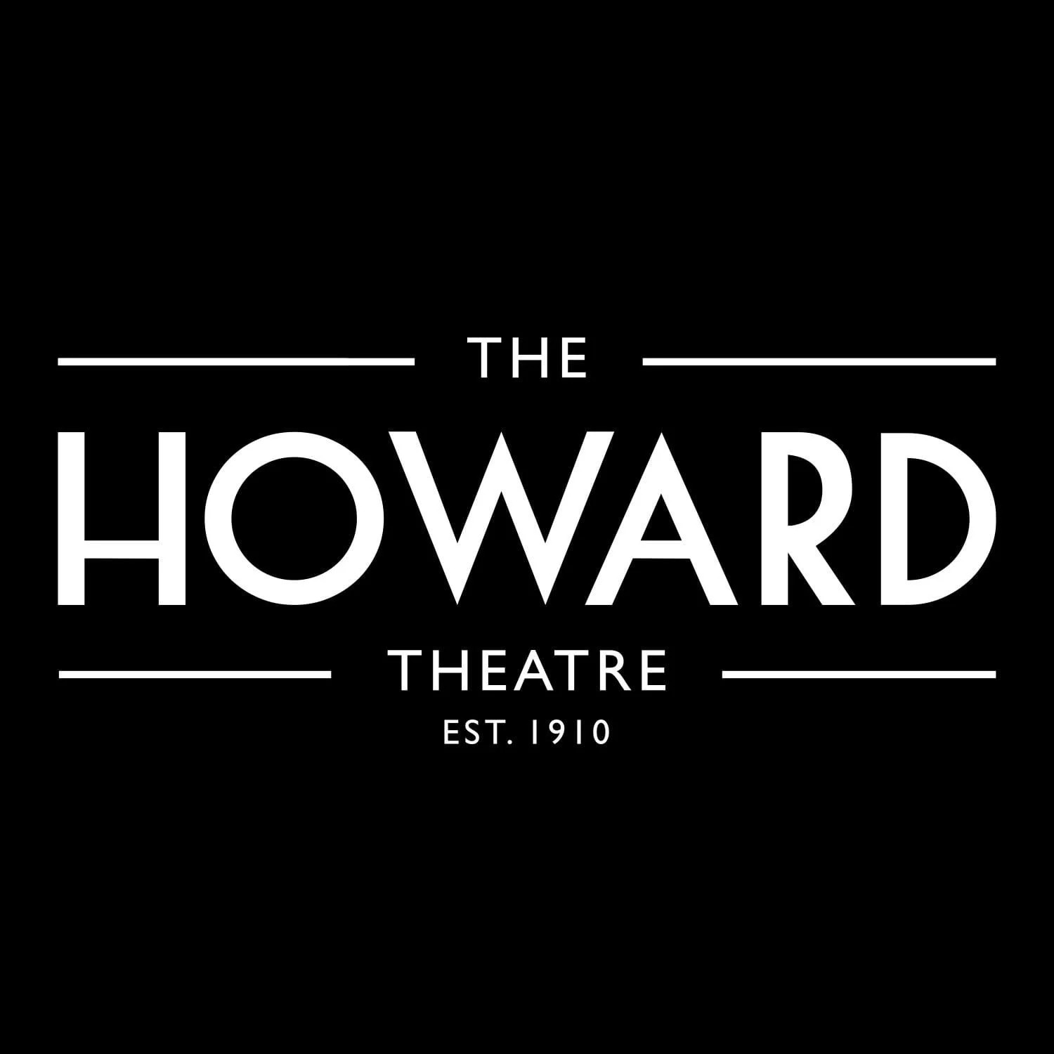 Logo of the Howard Theatre, established in 1910, with a black background and white text.