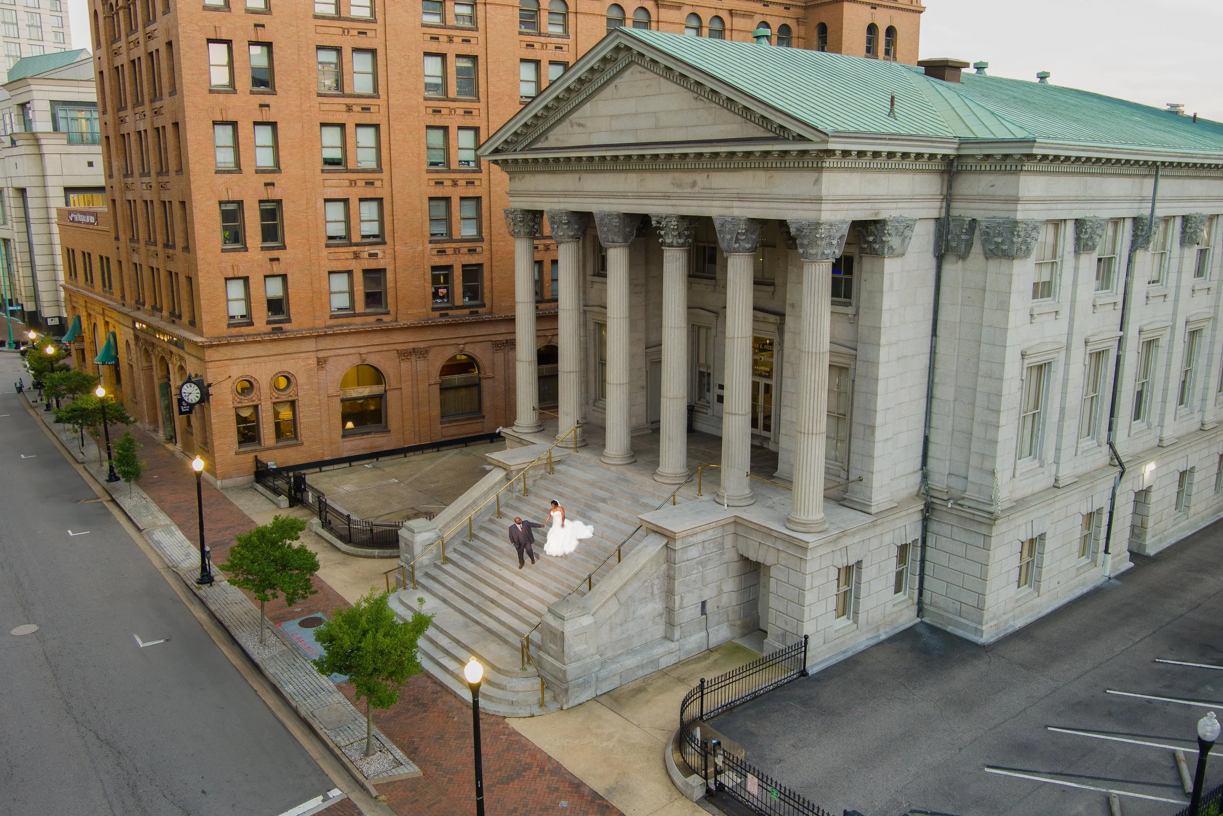 Drone shot at The World Trade Center in Norfolk VA