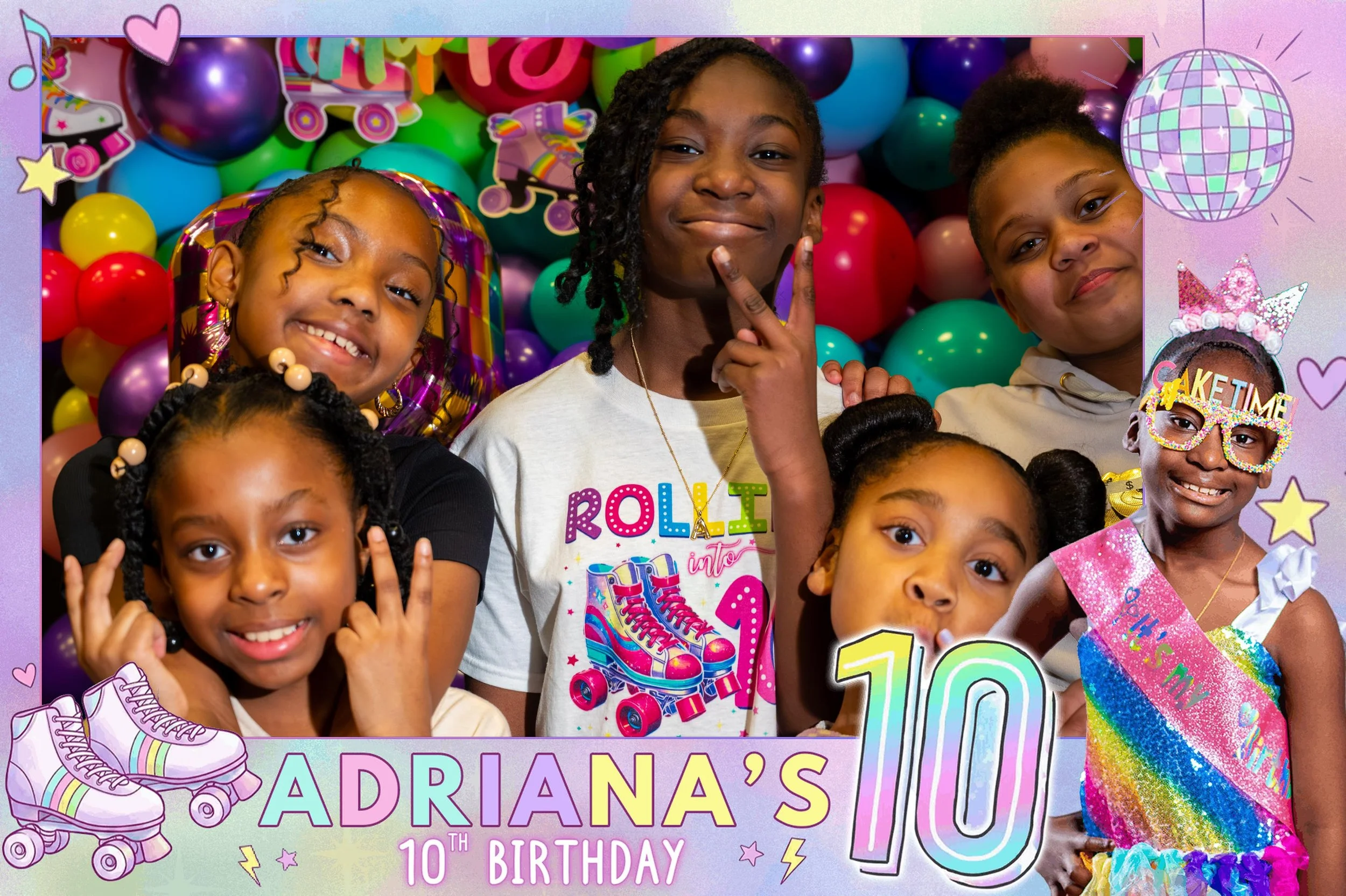 kids posing for a picture at a birthday party
