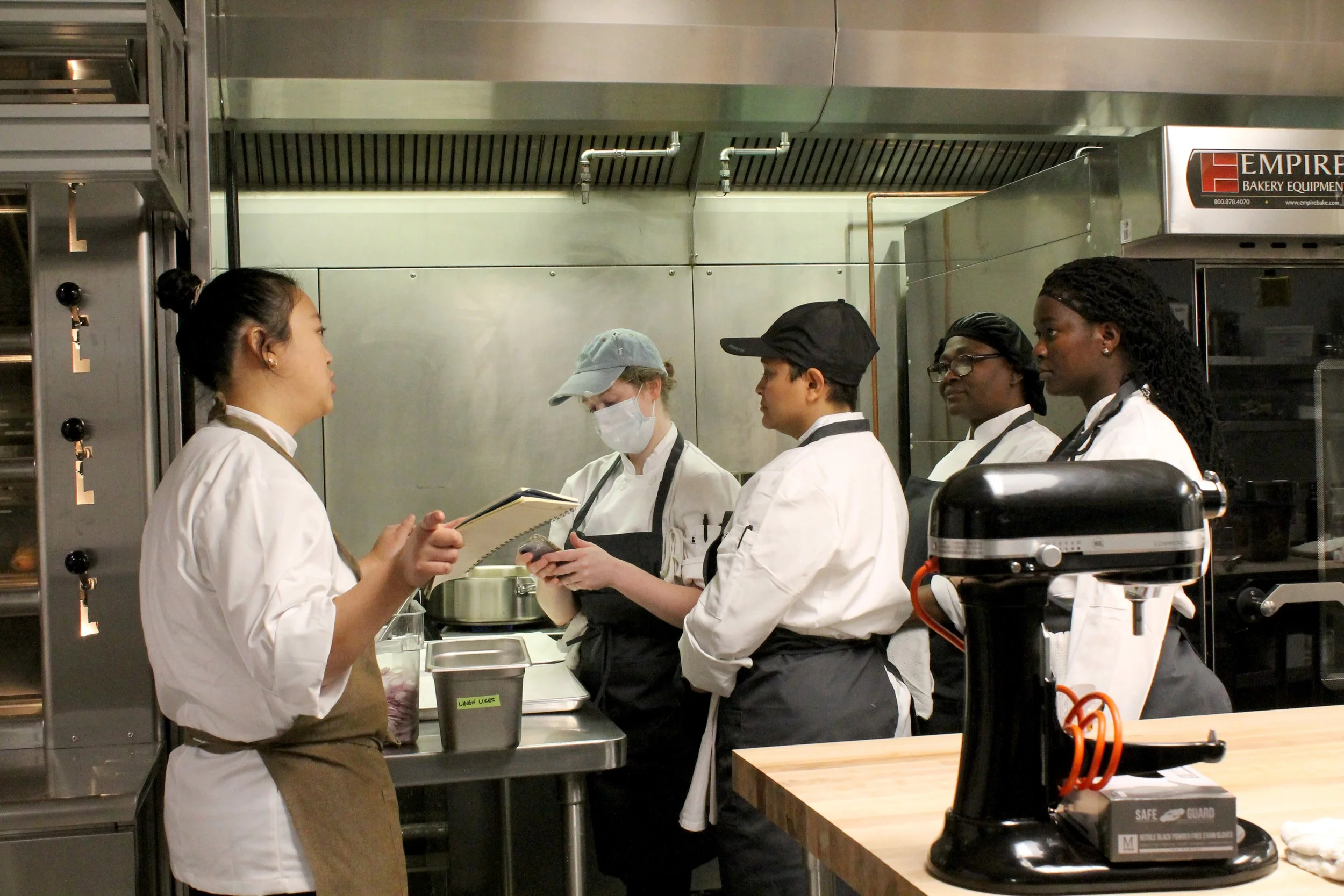 Bakery kitchen staff meeting 